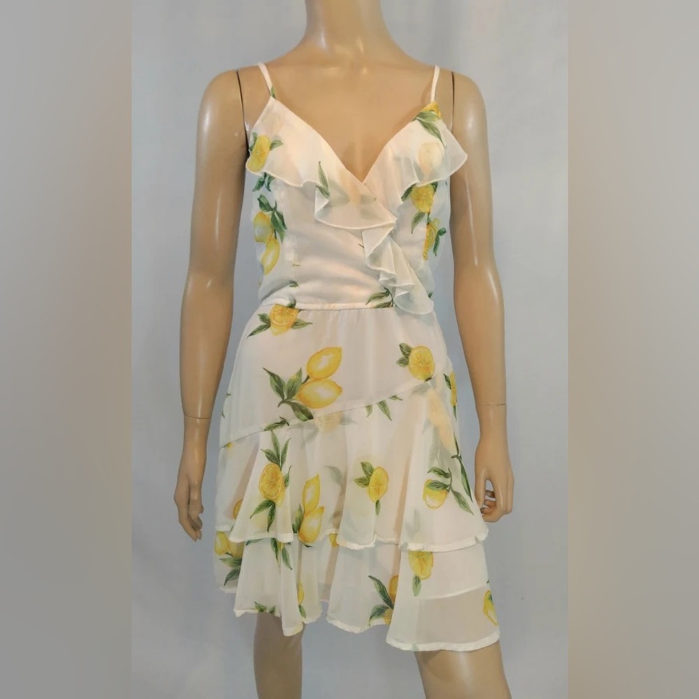 ❌SOLD❌JAPNA Lemon Print Ruffle Dress